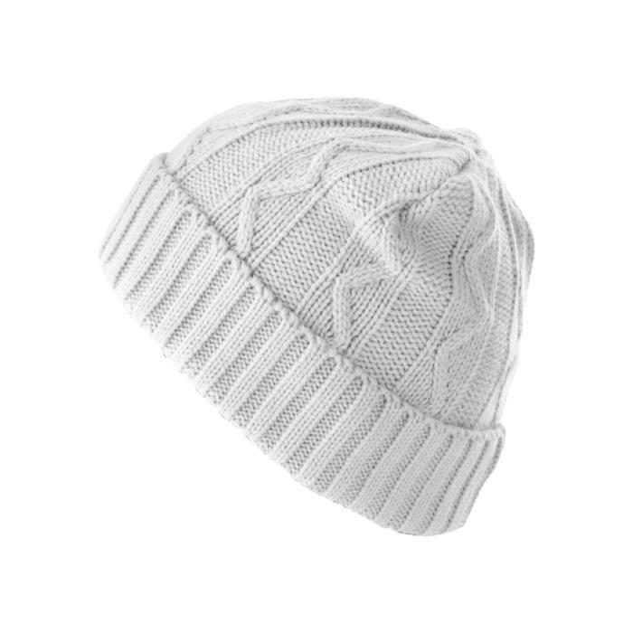 Bonnet - MSTRDS - Cable Flap - Blanc - 100% Polyacryl - Doublé En Polaire