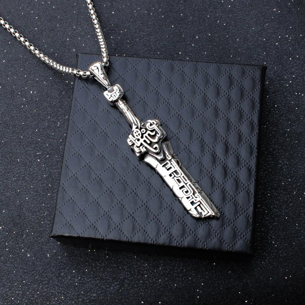 Ancient Sword Necklace Trendy Men'S Fashion Stainless Steel Pendant Personalized Retro Domineering Accessories