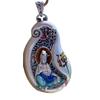Copper Hollow Carved Guanyin Pendant Necklace Men Women Vintage Style Religious Charm With Chain