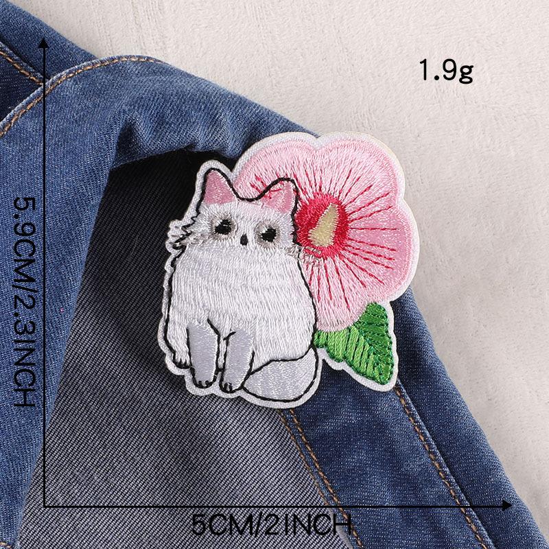 

Вышитая нашивка с изображением животного, наклейка с изображением кошки, аксессуары для одежды, обуви, шляпы, сумки, аксессуары, вышитая наклейка на ткань D1L-C-3-1