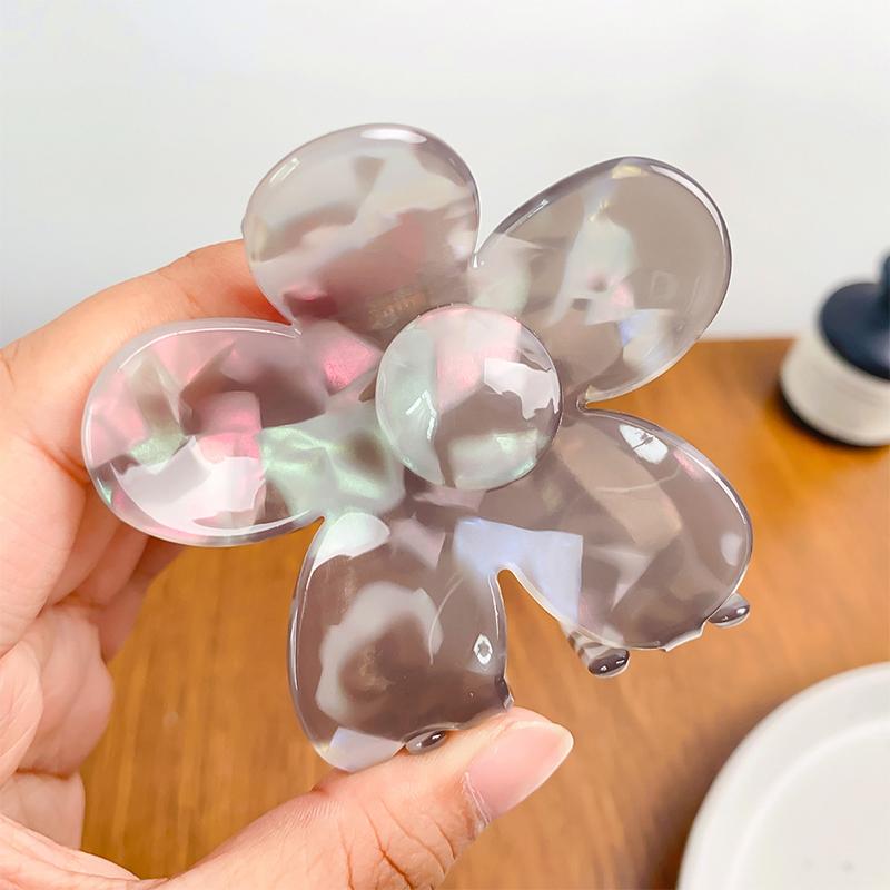 Korean Retro Flower Clip for Women Girls Imitation Acetic Acid Hair Clip Large Shark Clip Hair Accessory Fashion Cute Claw Clip