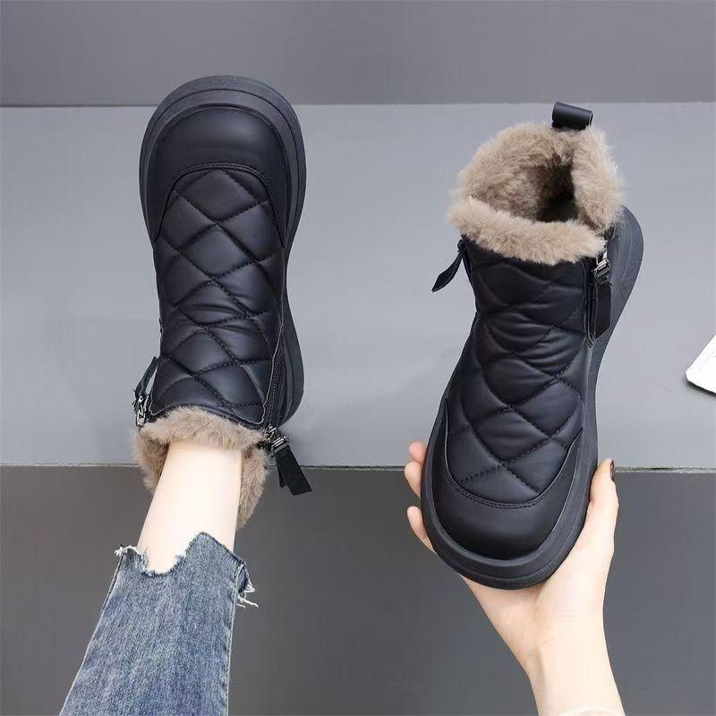 Versatile Warm Snow Boots Women's Winter New Velvet Thickened Non-slip Waterproof Fashion Snow Boots Women's Winter Cotton Shoes