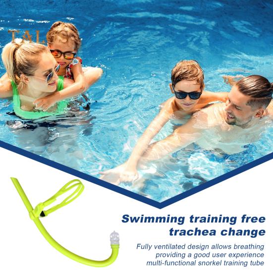 Snorkel Training Tube for Lap Swimming Diving Snorkel Breathing Tube with Headband Liquid Silicone Mouthpiece Snorkel Tube for Adult Kids