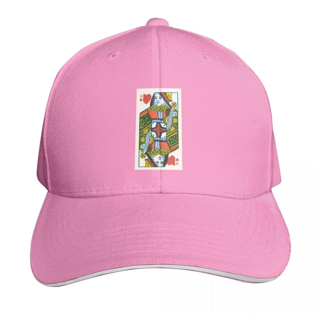 Vintage Queen of Hearts Card Baseball Cap Luxury Caps Fishing Hat New In Hat Dad Hat Womens Unisexs