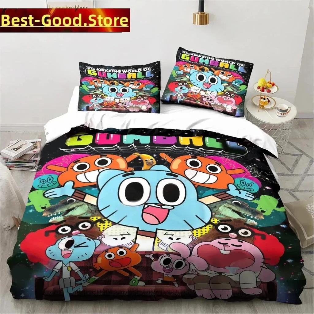 Carton The Amazing World Beding Set Gumbal Young Boys Young Girls Twin Quen King-Sized Dimensionsd Dimensions Soft Duvet Cover Pilowcase Bed boys