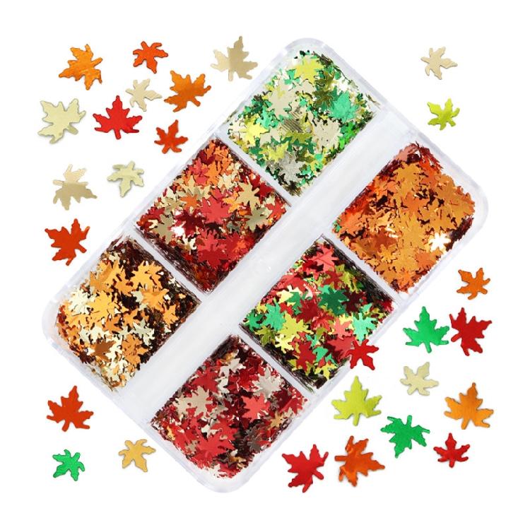 Sequins Fall Leaves Holographic Flakes Manicure Body Sequins Foil Ornaments