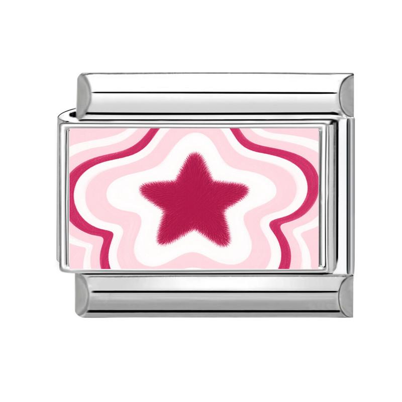 New Pink Y2K Strawberry Cherry Heart Cat Dog Flower Bow Italian Charm Links Fit 9mm Stainless Steel Bracelet Women DIY Making