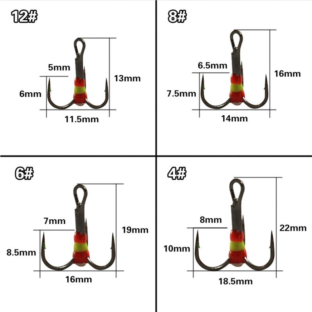 New Style Sinking Bait 6# 8# 12# 14# Three-jaw Hook Carbon Steel Ice Fishing Hooks Tackle Tools