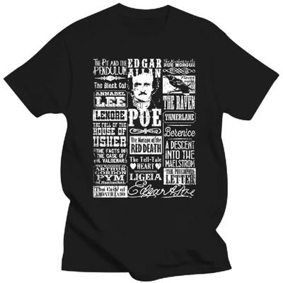 Herren T-Shirt Hemd Herren Edgar Allan Poe Shirt Gedichte Zitate Rabe Literatur Top Qualität Baumwolle Freizeit T-Shirts Herrenbekleidung