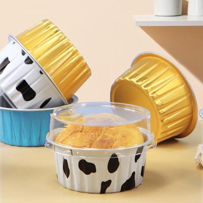Disposable Food Grade Baking Pans Aluminum Foil Trays With Lids Mini Loaf Pans Non Sticky Cake Cup Heat-Resistant Cake Pans
