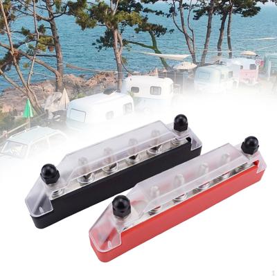 2 Pieces Power Distribution Block Busbar M6 6 Way Auto Accessories Terminal Strip Ground
