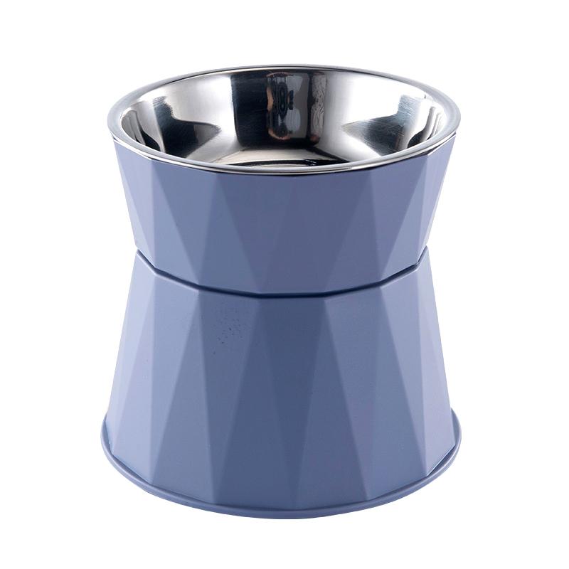 Sklisikker Kollisjon Høydejustert Katt Hundeskål Hevet Rustfritt Stål Kattefôrskåler Beskytt Nakke Valp Katt Fôringsutstyr