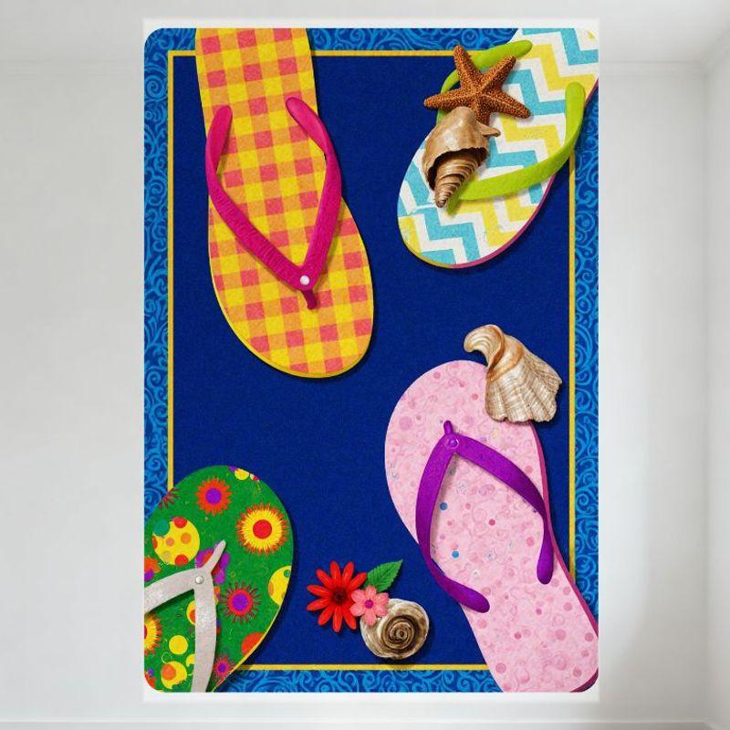 

Mfoever Colorful Beach Flip Flops Seashells Tin Sign Summer Seaside Themed Metal Poster for Home Bar Wall Decor Flip Flops Des 20x30cm（7.8x11.8inch）