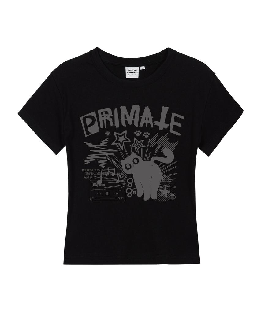 PRIMATE Neko Song Women'S Slim Fit Short Sleeve T-Shirt 5 Colors