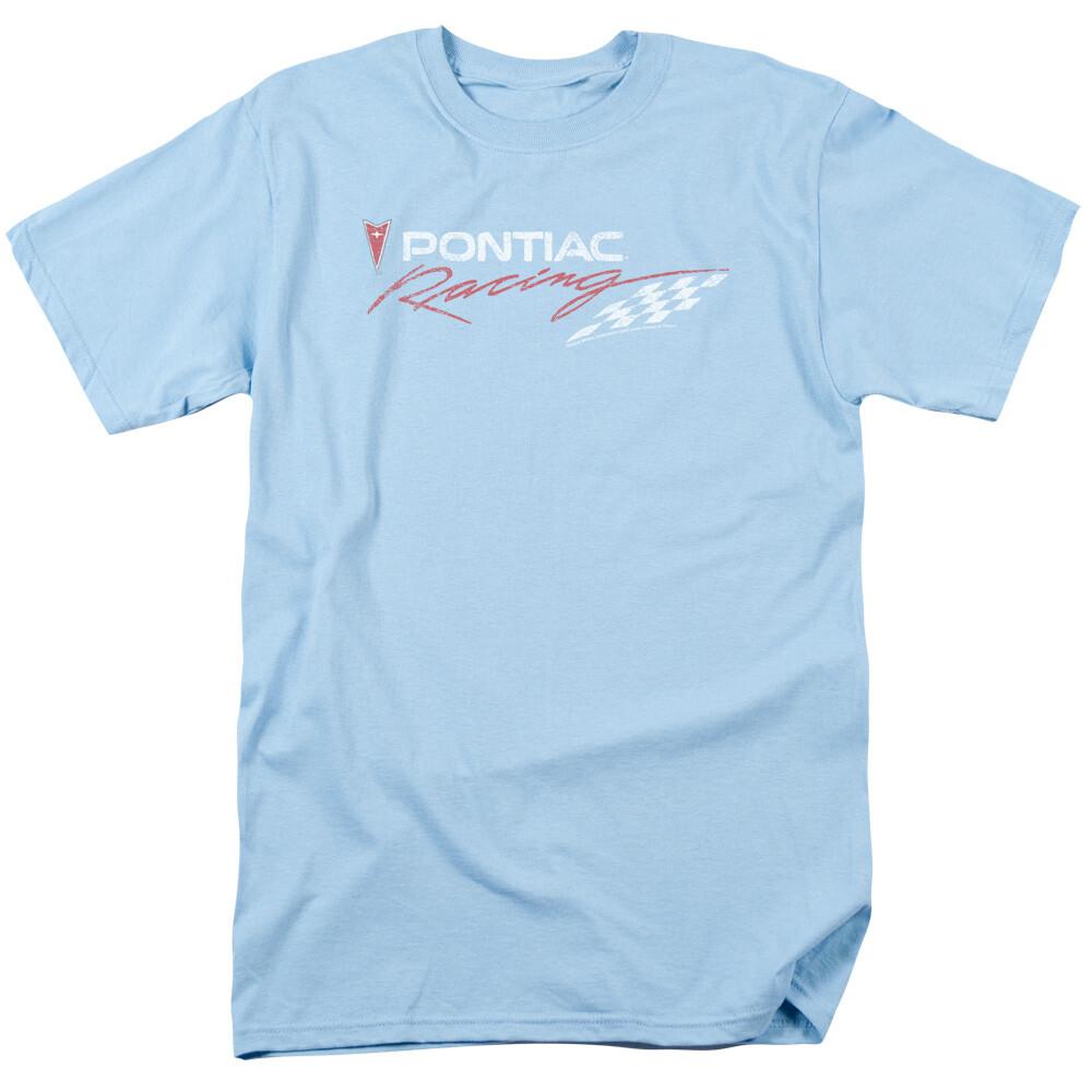 Pontiac Pontiac Racing Rough Hewn T Shirt Mens Licensed Auto Car Tee Light Blue L