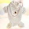 Breathable Puppy Overalls Soft Dog Hoodies Pet Accessories Striped Dog Pajamas  Bichon
