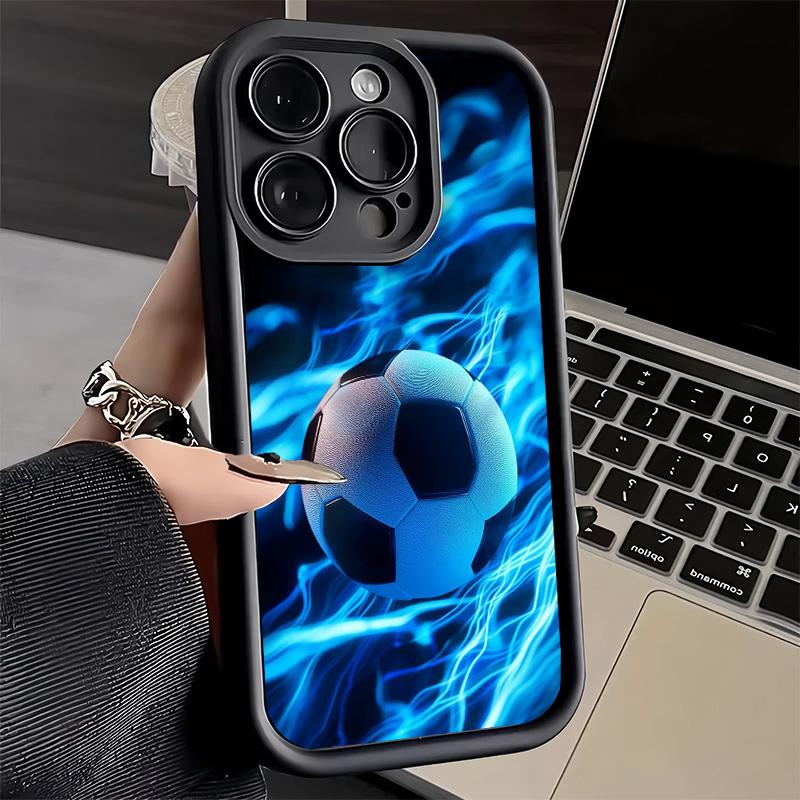 

Phone Case for iPhone 17 Air 16E 15 16 Pro Max Football Soccer Ball Design Cover 14 Plus 13 12 Mini Soft Shell Silicone Fundas iPhone 14 Plus