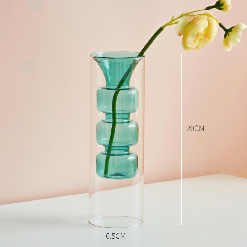 Glass Vase Art Decorations Flower Plant Container Vase Home Decor Accessories Desktop Crafts Terrarium Living Room decoration