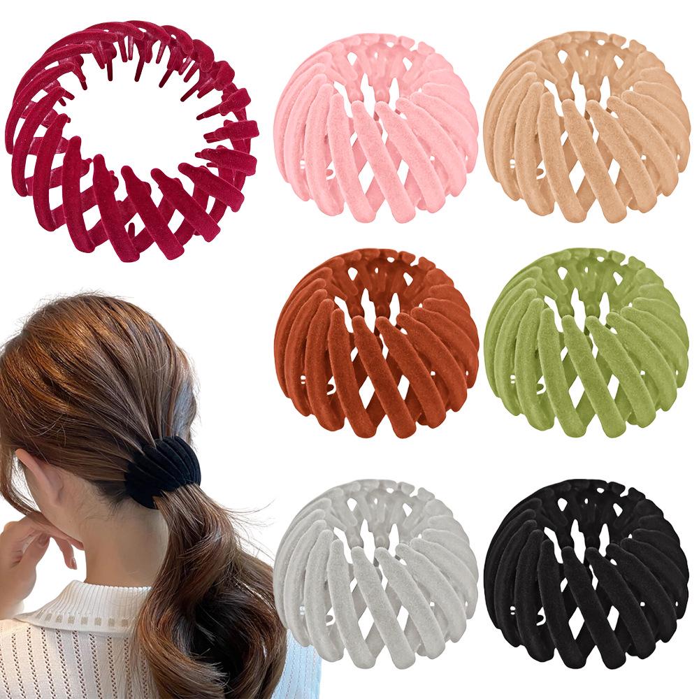 Trendy Matte Bird's Nest Hair Curler: Versatile Claw and Ponytail Ring for Effortless Styling In Europe and America.