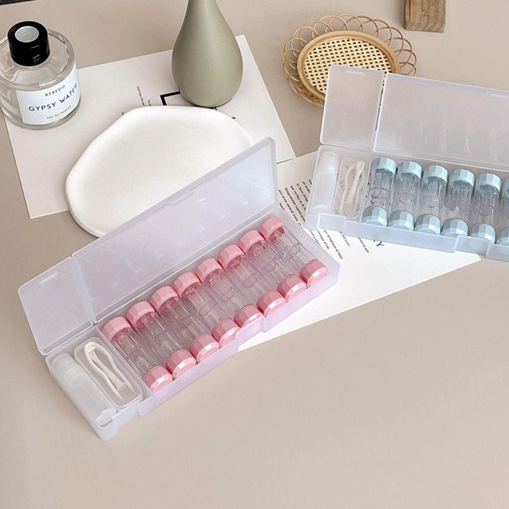 8pcs/set Contact Lenses Case Plastic Lens Container Fashion' Eyes Contacts Box  Travel
