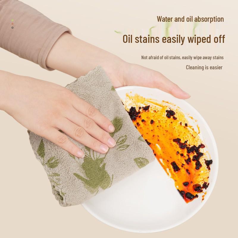 Thick, Wear-Resistant, Lint-Free, Absorbent Dishwashing Cloth for Household Cleaning & Scouring