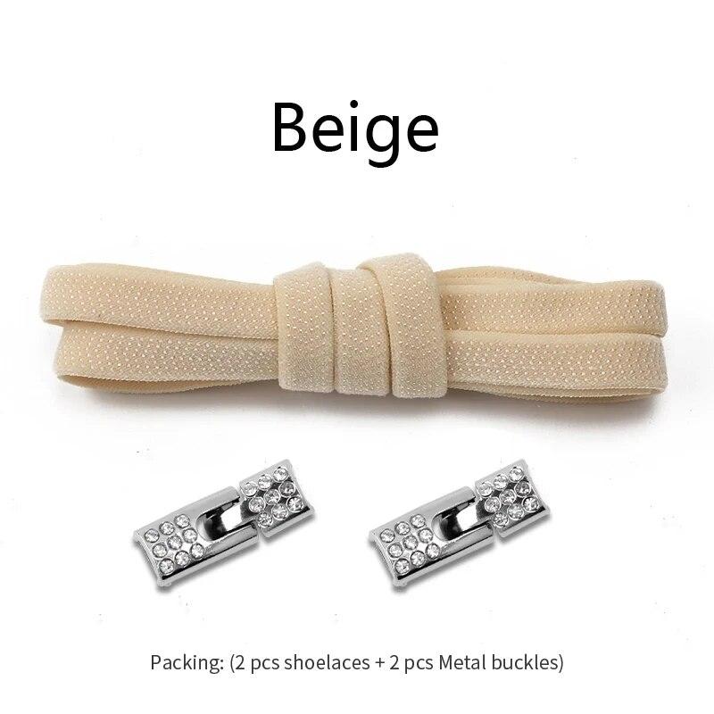 Elastic Laces Sneakers Diamond Cross Locks Shoelaces Without Ties Kids Adult 8MM Width No Tie Shoe Laces Rubber Bands Shoelace
