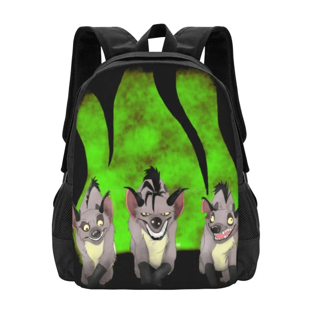 Hyenas Teen College Student Backpack Pattern Design Bags Hyena Trouble Pride Lands Movie Kids Show Evil Bad Villain Group Mean