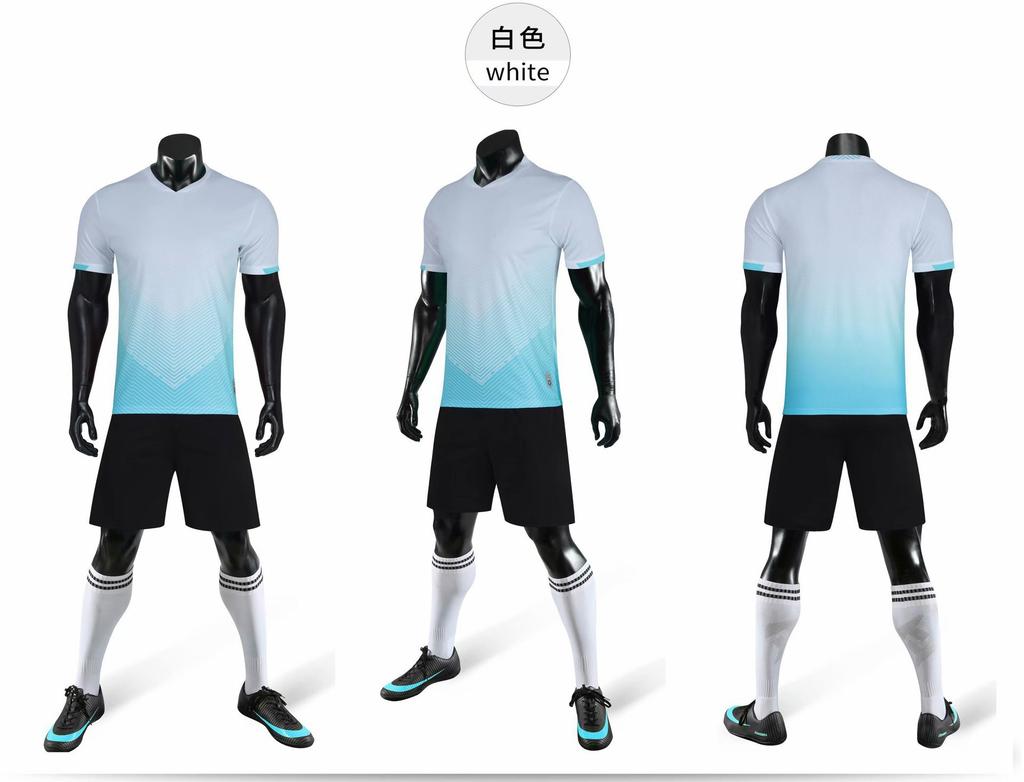 Soccer Uniform Set Summer Training Team Uniform Adult Children Gradient Jersey Breathable Sweat Absorbable Jersey