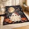 Spooky Halloween Ghost Plush Throw Blanket