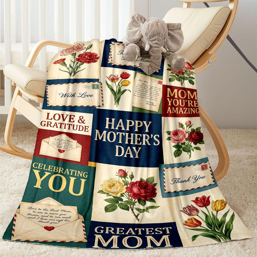 Mom's Heart And Love Blanket Suitable for Sofas,travel, Living Rooms Also a Good Gift for Friends and Family Suitable for All Seasons.
