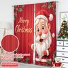 2pcs 2D Flat Printing Christmas Party Curtain Vintage Santa Merry Christmas 100% Polyester Fabric Without Electricity 0 Perfect