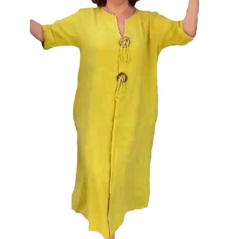 Casual Loose Solid Color Simple Dress Casual Loose Pure Color Simple Dress
