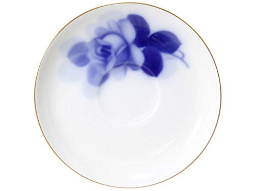 Okura Touen Washi Paper Wrapping: Blue Rose (8211) Morning Cup & Saucer Pair Set