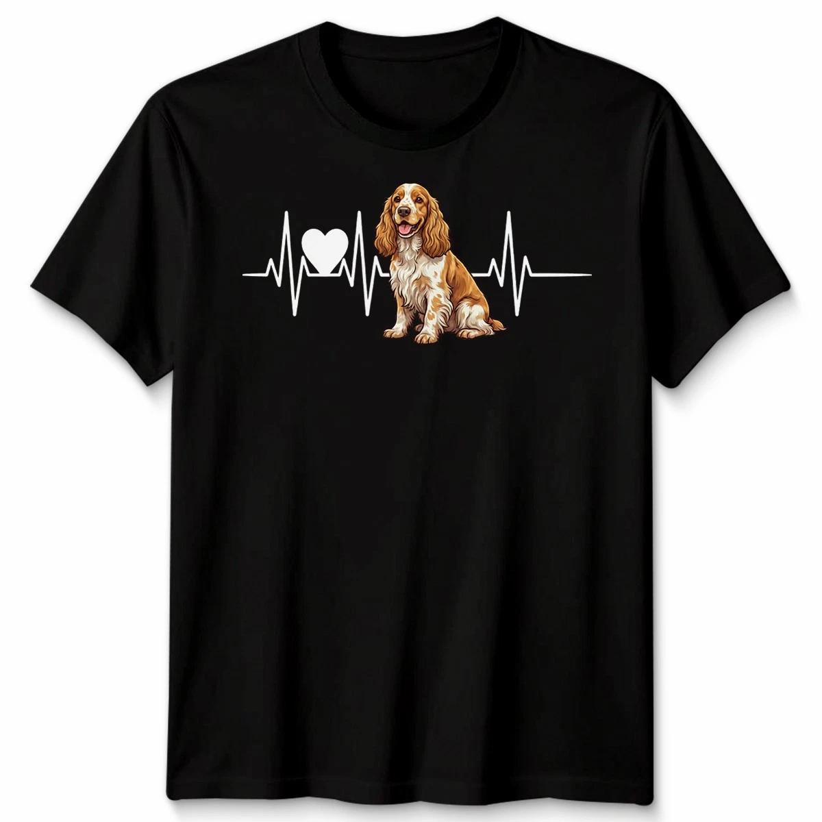 Cocker Spaniel Heartbeat Dog Animals Men’s T-Shirt Women’s Graphic Tee M