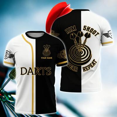 Funny 3D Dart Print Men's T-Shirts Casual O-neck Short Sleeve Personalization Club Fashion Loose T-Shirts