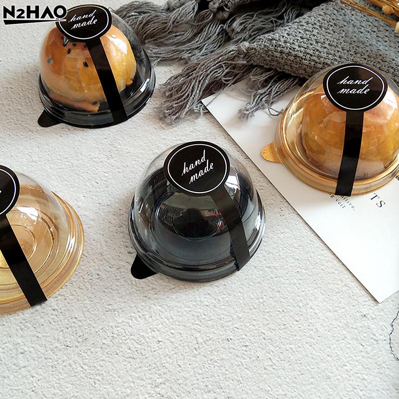 Einweg Runde Eigelb Knusprige Mondkuchen Box Quadratische Kunststoff Mondkuchen Kuppel Boxen Verpackung Dessert Mousse Schalen Behälter