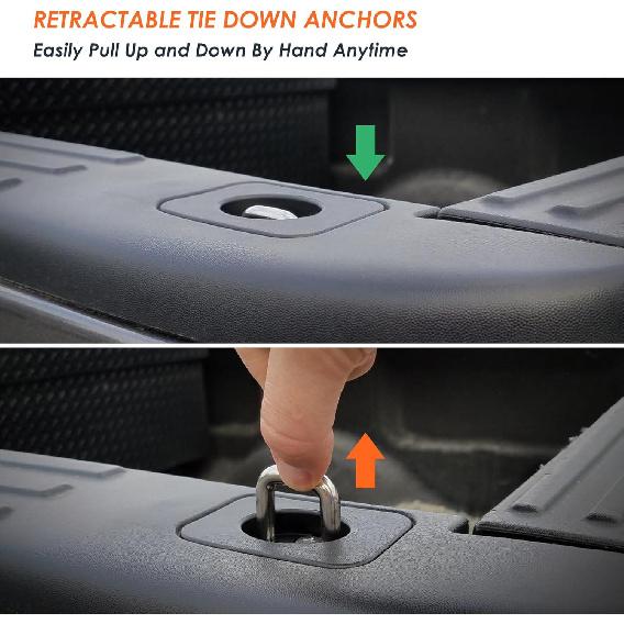 4 Pack Retractable Truck Bed Tie Down Anchors Compatible With 2015-23 Ford F-150/2017- Ford F250 F350 Super Duty&Ford Raptor