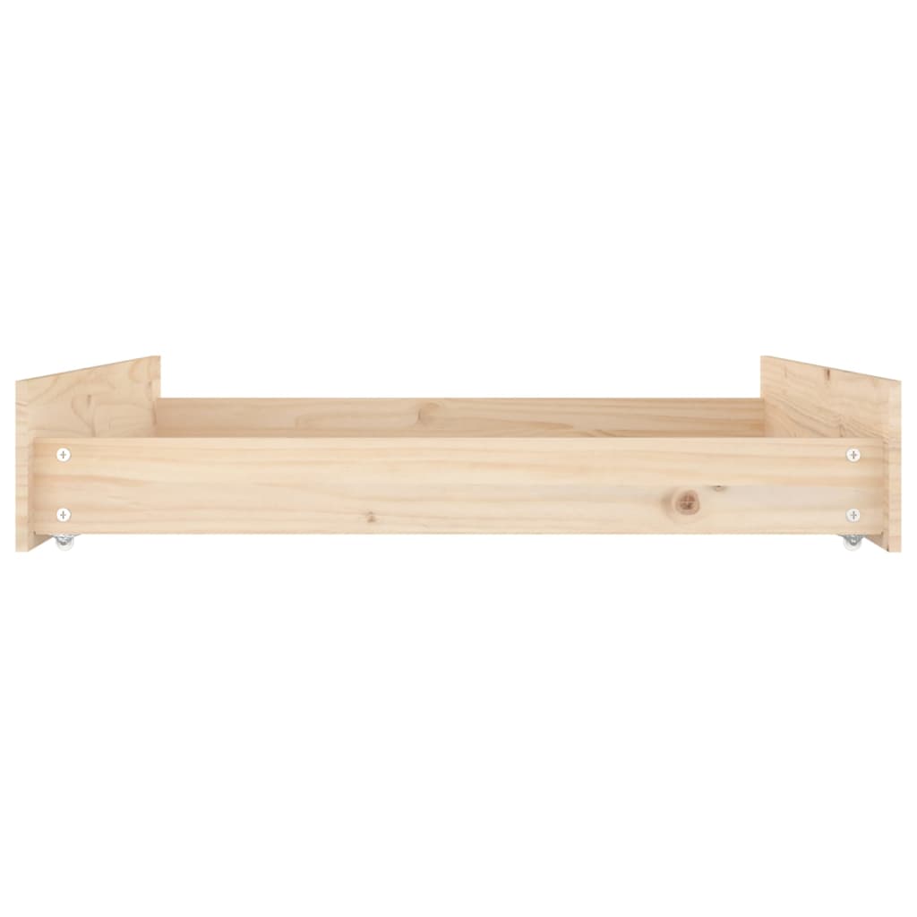Vidaxl Under-Bed Drawers, 2 Pcs, Solid Pine Wood
