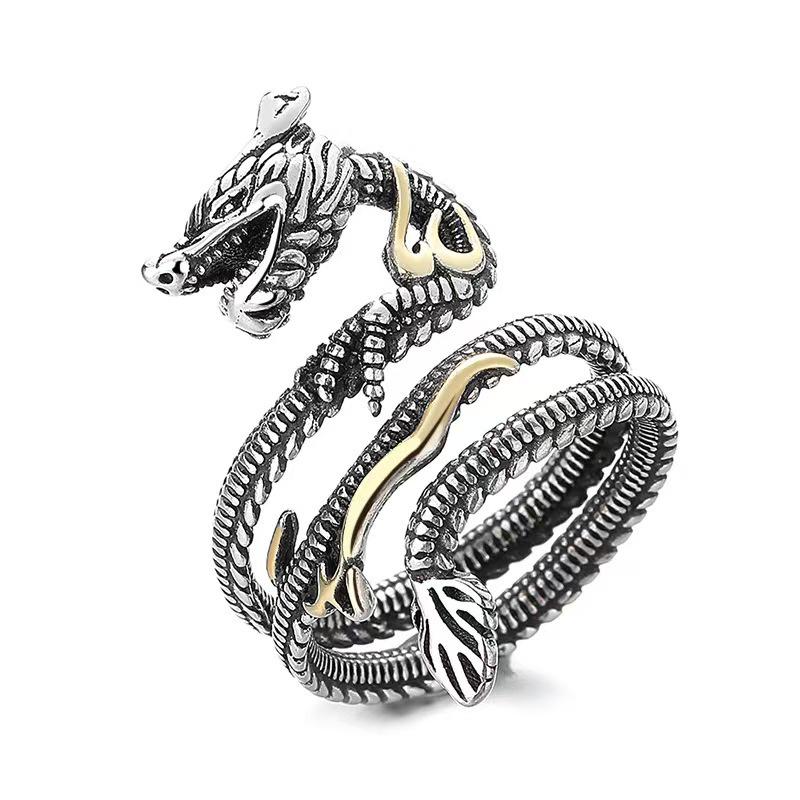 2024 Auspicious Dragon Ring: Trendy Retro Hip Hop Design, Fashionable Openable Finger Jewelry