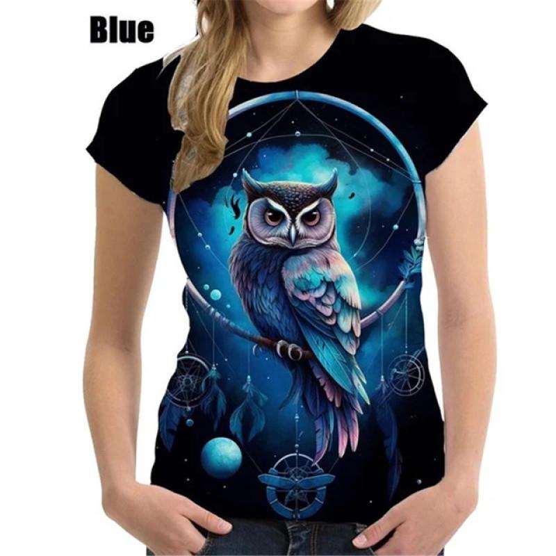 Wszechstronny Zabawny Wielokolorowy Nadruk 3D Damski T-shirt Krótki Rękaw Lato Casual Seksowny Dekolt w Serek Personalizowany Damski Damski Top Odzież