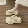 2025 Casual Fashion New Non-slip Half-drag Versatile Bag Head Slippers Women's Outer Wear Breathable Summer Thick Bottom One Pedal
