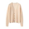 Women's 100% Pure Cashmere V-Neck Cardigan: Ribbed, Loose Knit Sweater Jacket, Slimming Base Layer Outerwear