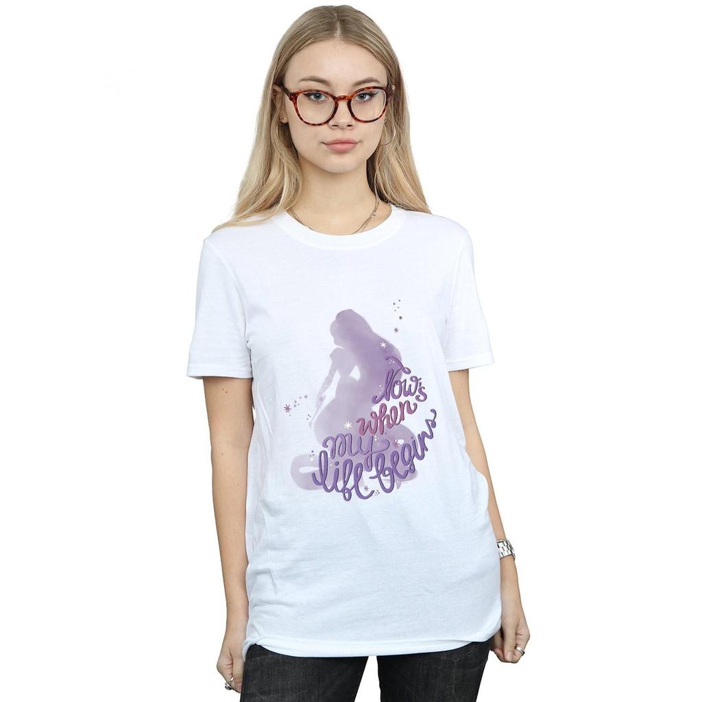 Disney Womens/Ladies Tangled Now´s When My Life Begins Cotton Boyfriend T-Shirt