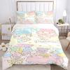 3pcs Little Twin Stars Celebration Bedding Set Includes Quilt Cover and Pillowcases, Suitable for All Seasons, Machine Washable Ideal Gift S060