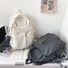 Schoolbag Large Capacity Laptop Backpack Men's and Women's Lightweight Fashion Solid Color College Student School Bag Junior High School Backpack