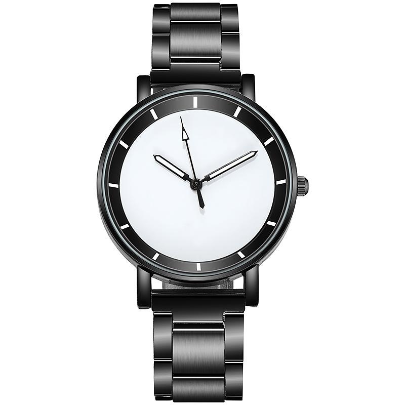 Women's Simple Temperament Glow Steel Band Men's Quartz Wrist Watch