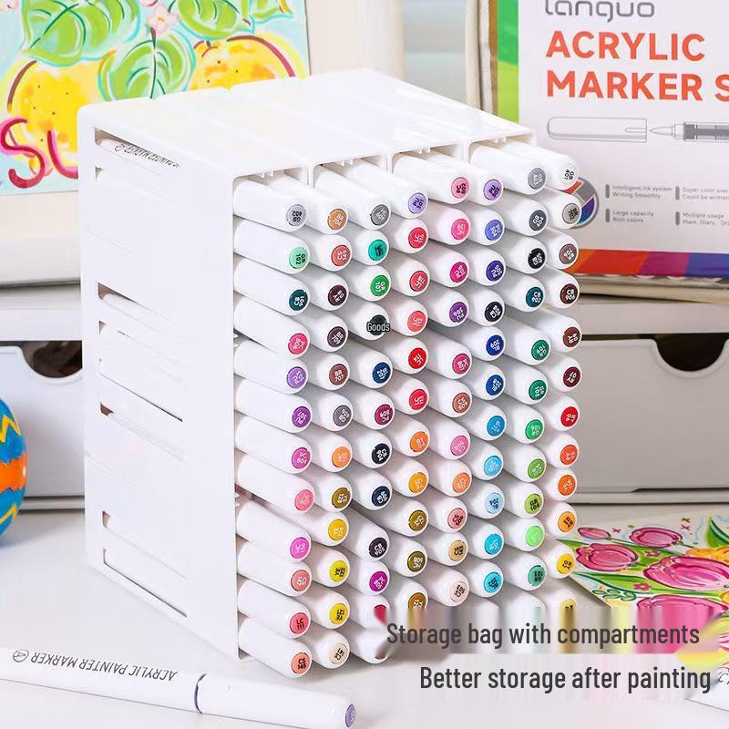 Blue Fruit 240-Color Liquid Ink Acrylic Marker Set for Kids' DIY Painting & Art Projects