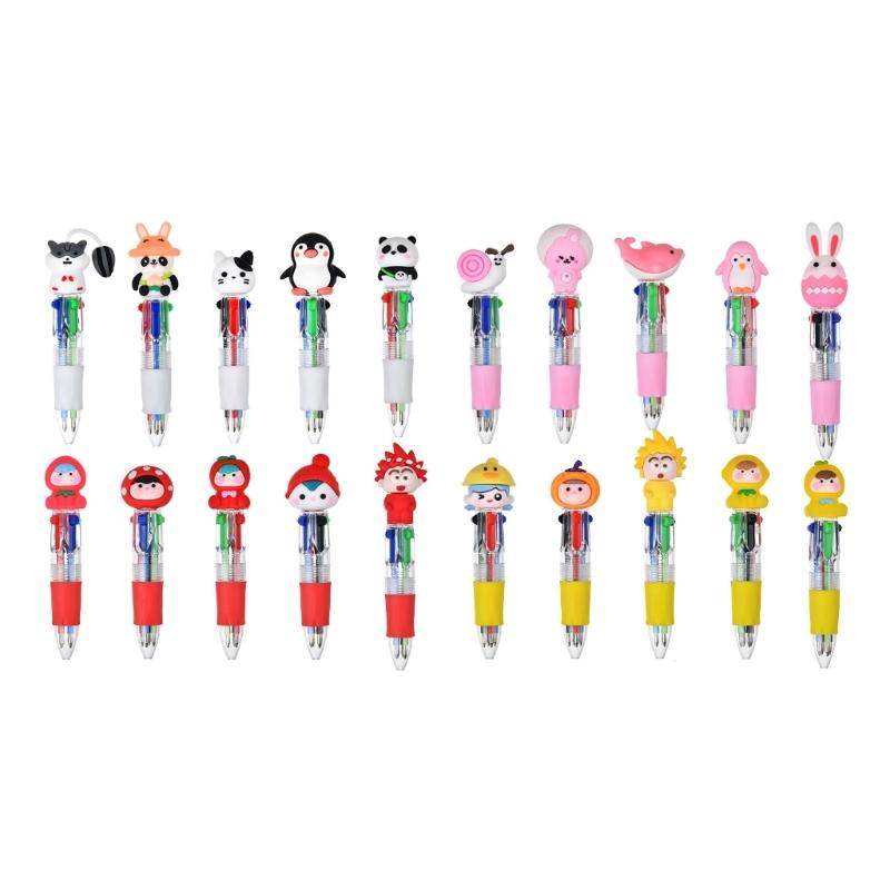 Multicolored Ballpoint Pen 4-Color-in-1 Writing Pens Retractable Ballpoint Pens for Note Taking Journaling