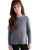 Girls' Wool Cardigan - Soft, Warm, Versatile, Skin-Friendly Solid Color Sweater