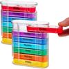 Portable Weekly 7 Days Pill Box Colorful Design Stackable 4 Times A Day Medicine Storage Dispenser/Plastic Pill Organizer Boxes
